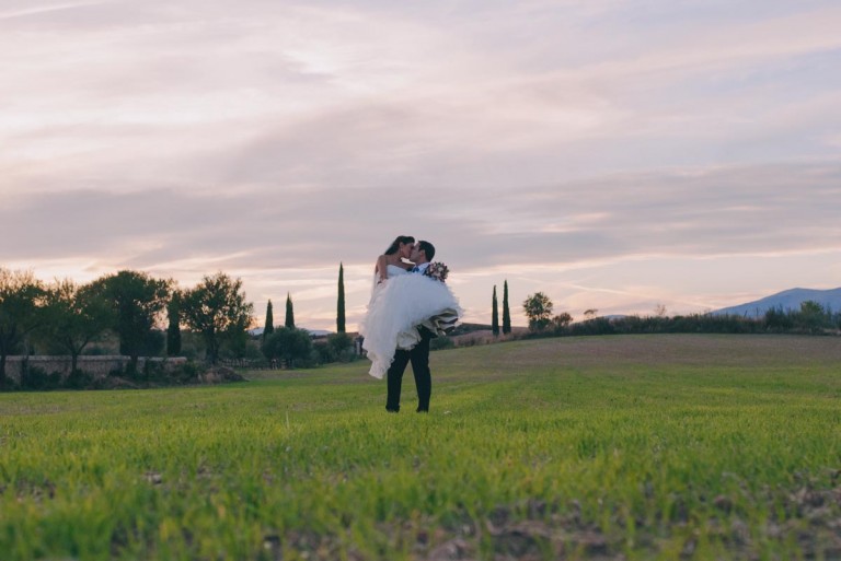 boda civil en el campo