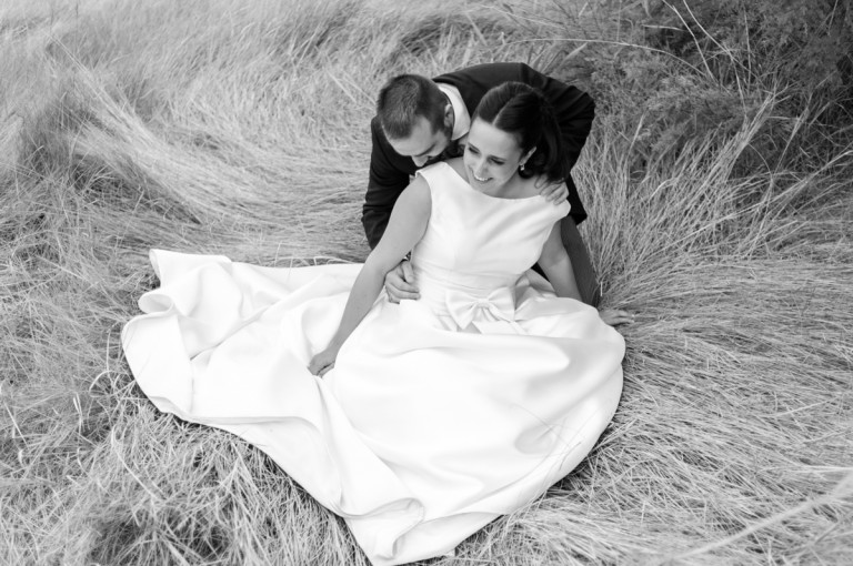 postboda en blanco y negro