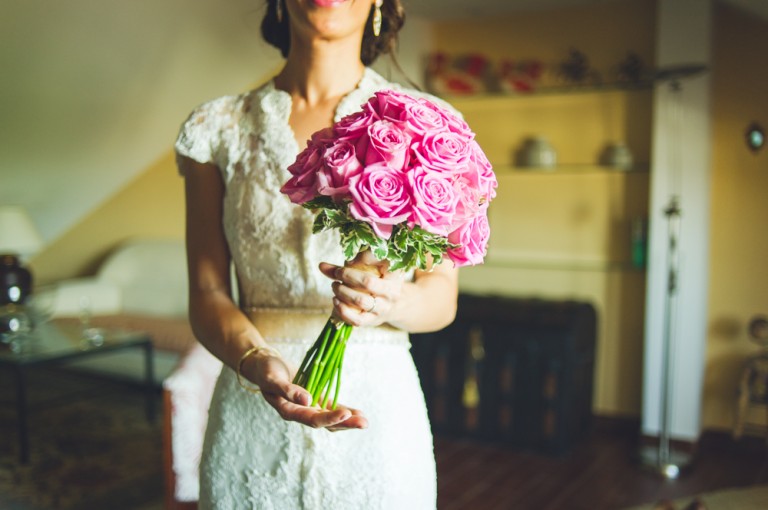 ramo de novia de flores rosas