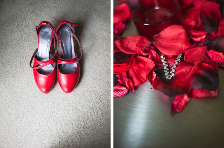 zapatos rojos de novia