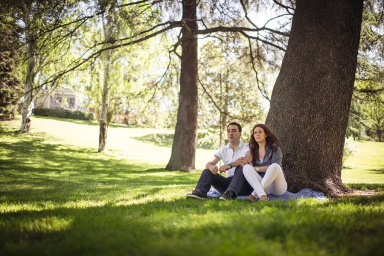 sesión de preboda en el parque del Oeste en Madrid