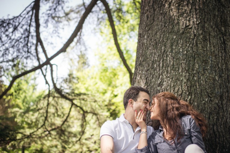 sesión de preboda en el parque del Oeste en Madrid