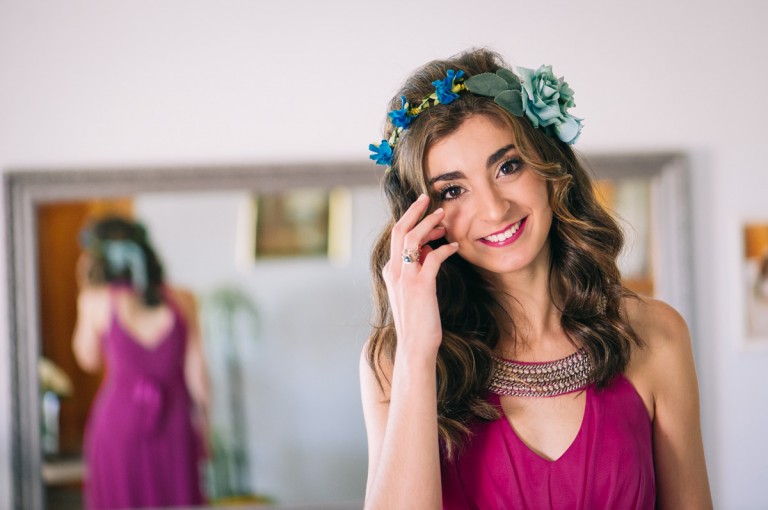 mirada dulce de la novia