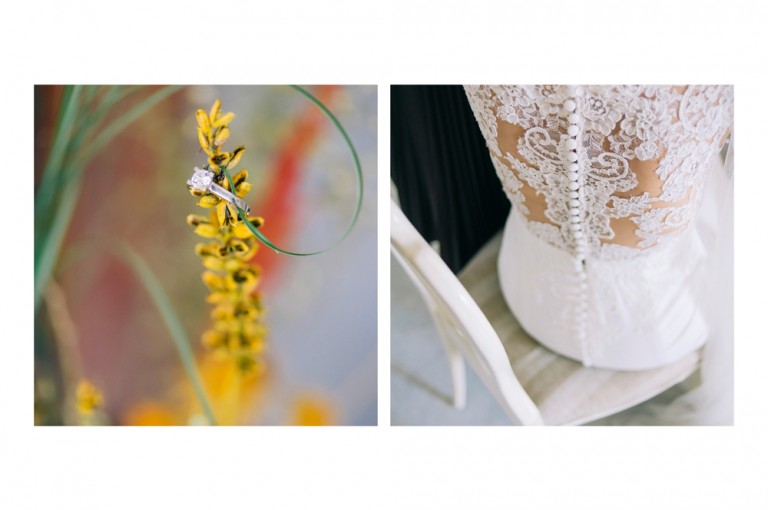 detalles del anillo y vestido